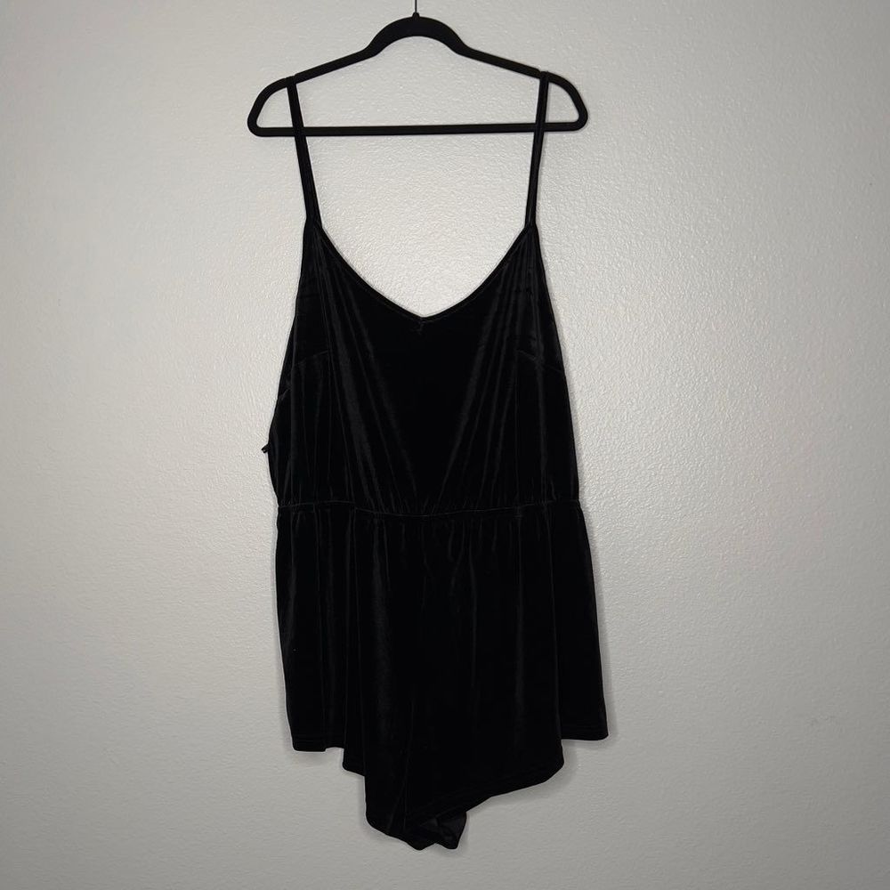 City Chic Black Velvet Romper